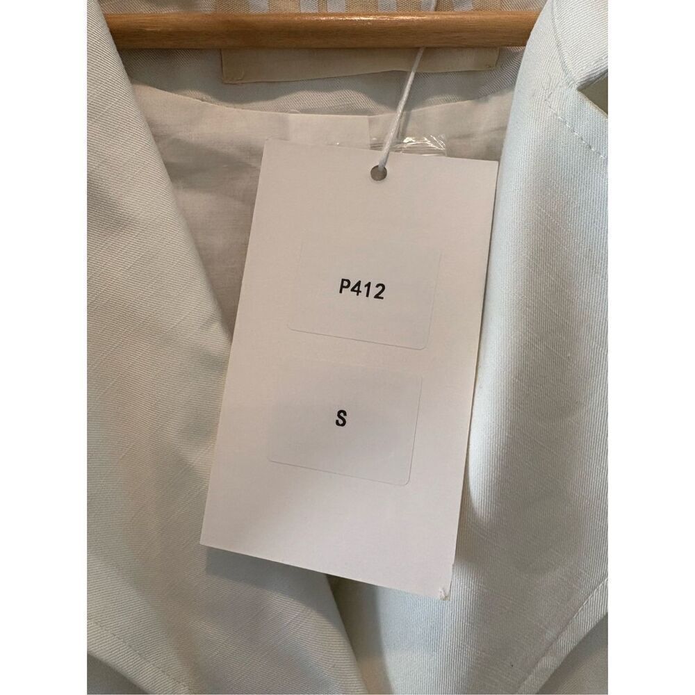 NWT Pippa The Label Beatrix White & Green Trench Coat Size Small - Picture 5 of 7